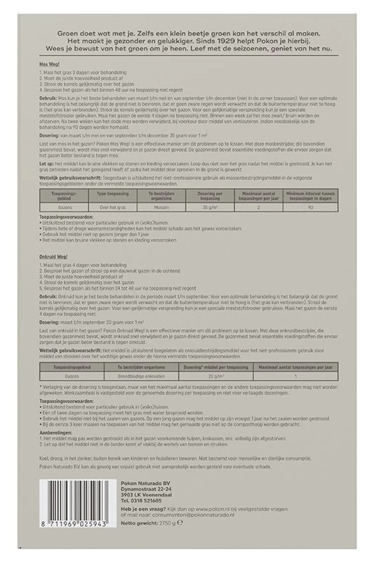 Pokon Mos En Onkruid Weg! 3-in-1 Voor 50m² - Afbeelding 2