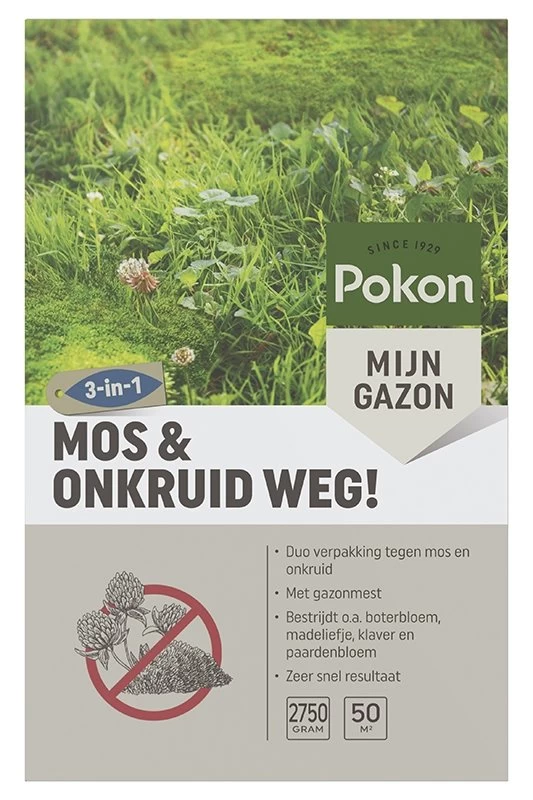 Pokon Mos En Onkruid Weg! 3-in-1 Voor 50m²