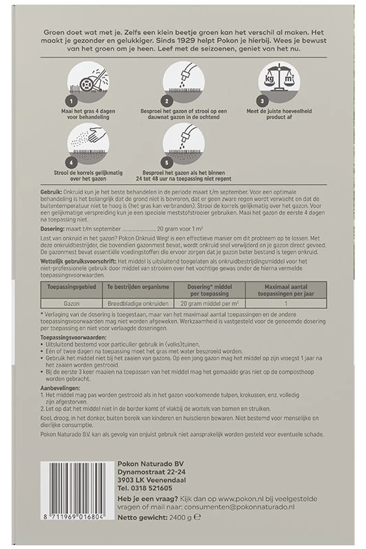 Pokon Onkruid Weg! 2,4kg Voor 120m² - Afbeelding 2