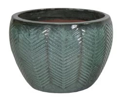 Portly Egg Fishbone Moss Green - Ø 46 X H 33 Cm