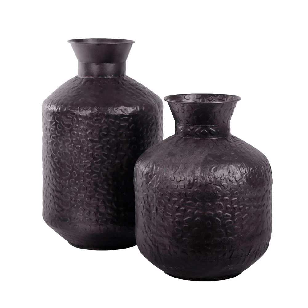 Vaas Metaal Rustique Black - H 44 X D 26 Cm - Afbeelding 2